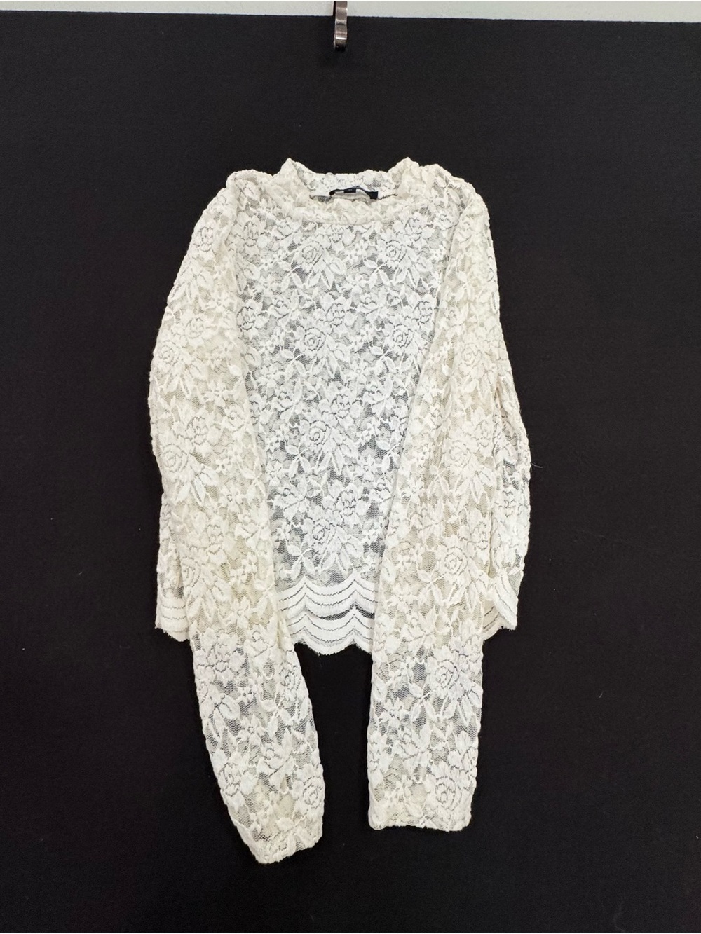 Ambiance White Lace Crewneck Sweater
